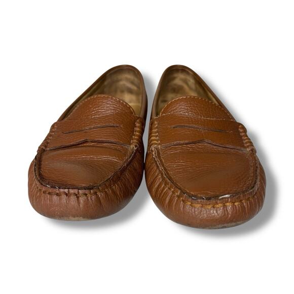 Lauren Ralph Lauren Size 6.5 B Camila Driving Loafer Tan Leather Classic Casual - Picture 4 of 10